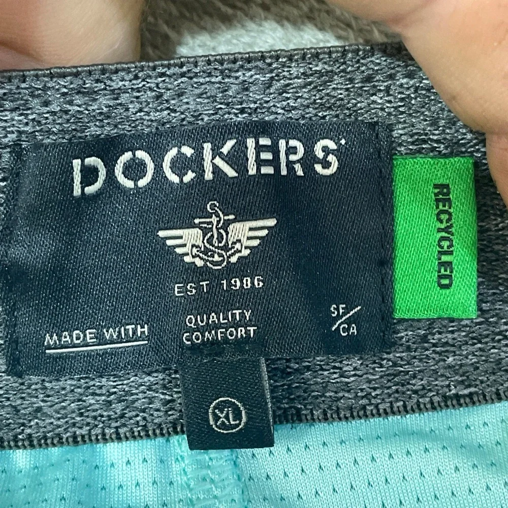 NWT Dockers Swim Shorts Men's XL Black Fabric Striped
